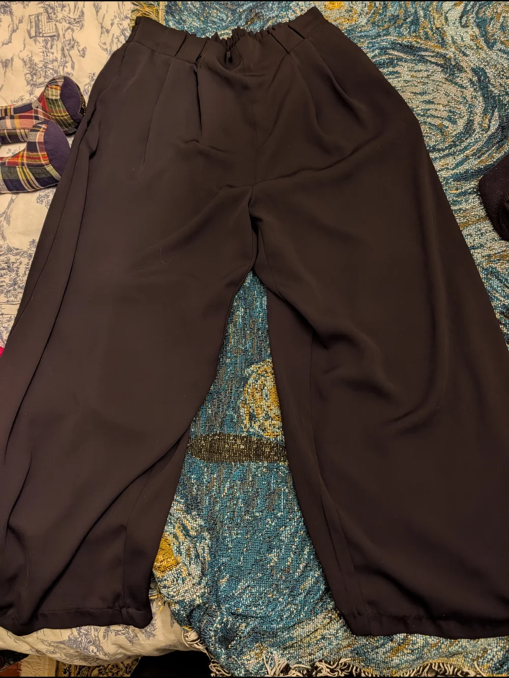Zara Wide-Leg Black Pants - Picture 1 of 6